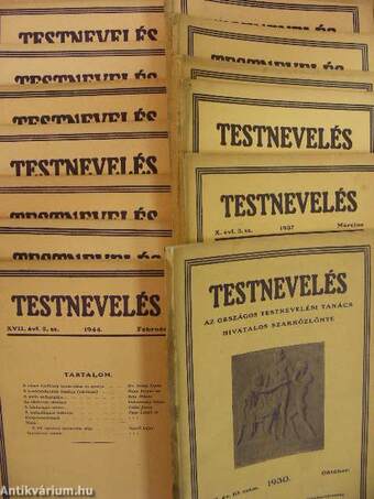 Testnevelés 1930., 1937-1938., 1943-1944. (vegyes számok (13 db)