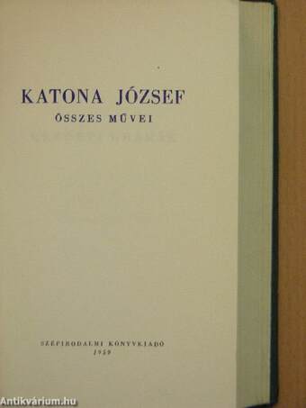 Katona József összes művei I-II.