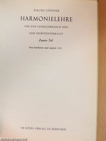 Harmonielehre II.