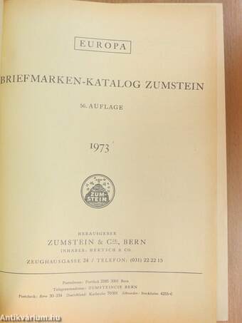 Briefmarken-katalog Zumstein - Europa 1973