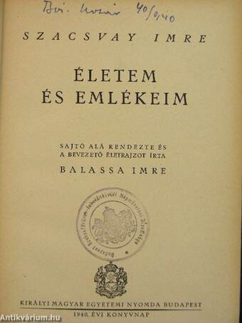 Életem és emlékeim