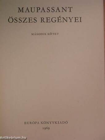 Maupassant összes regényei II. (töredék)