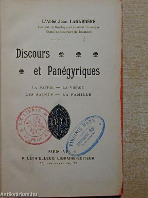 Discours et Panégyriques