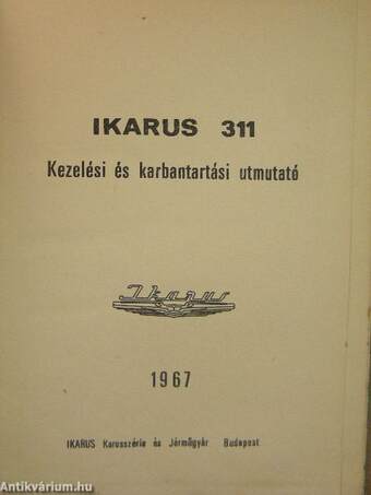 Ikarus 311 kezelési és karbantartási utmutató