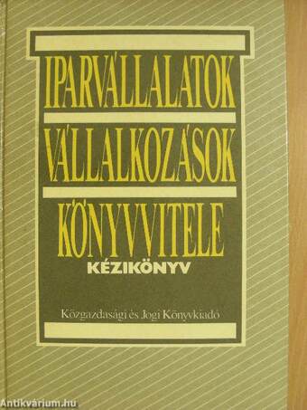 Iparvállalatok, vállalkozások könyvvitele