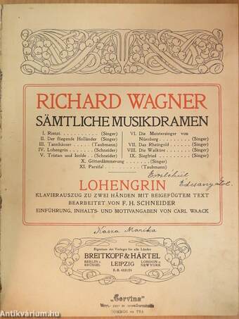 Richard Wagner sämtliche Musikdramen IV.