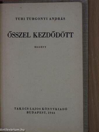 Ősszel kezdődött