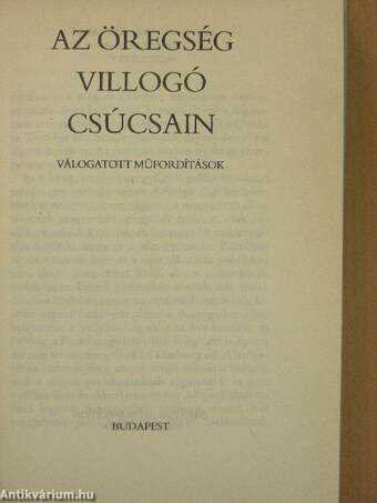 Az öregség villogó csúcsain