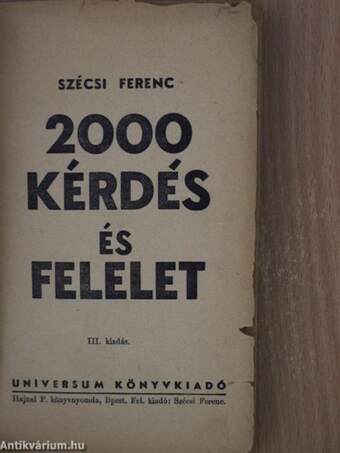 2000 kérdés és felelet