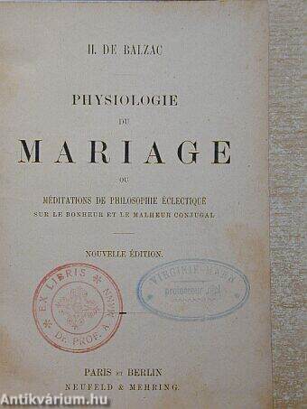 Physiologie du mariage