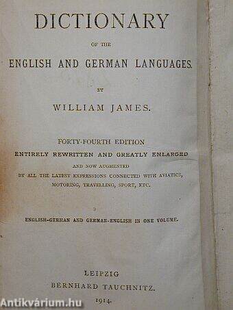 Wörterbuch der englischen und deutschen Sprache/Dictionary of the English and German languages