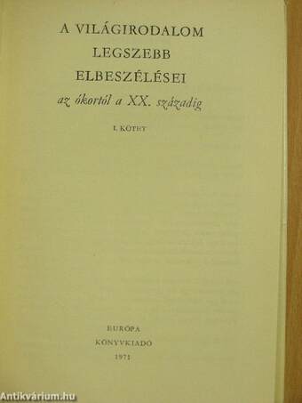 A világirodalom legszebb elbeszélései I. (töredék)