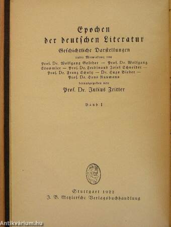 Epochen der deutschen Literatur I. - Geschichtliche Darstellungen (Gótbetűs)