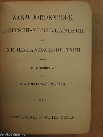 Zakwoordenboek Duitsch-Nederlandsch en Nederlandsch-Duitsch