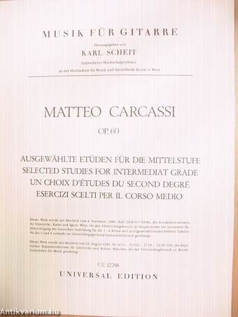 Matteo Carcassi Op. 60