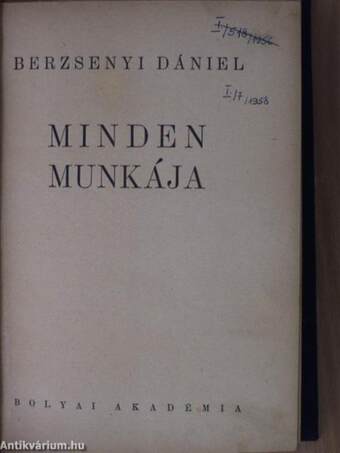 Berzsenyi Dániel minden munkája