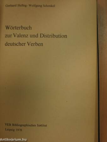 Wörterbuch zur Valenz und Distribution deutscher Verben