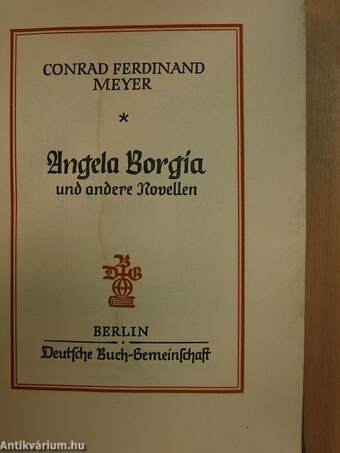 Angela Borgia und andere Novellen