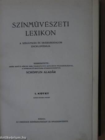 Színművészeti Lexikon I-IV.