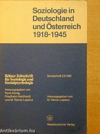 Soziologie in Deutschland und Österreich 1918-1945