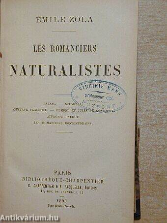 Les romanciers Naturalistes
