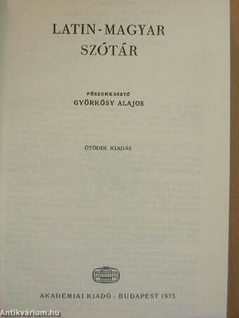 Latin-magyar szótár