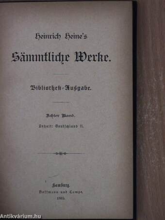 Heinrich Heine's sämmtliche Werke 8/II. (Gótbetűs)