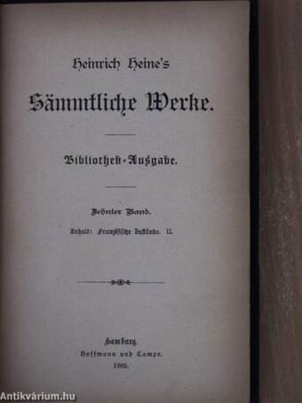 Heinrich Heine's sämmtliche Werke 10/II. (Gótbetűs)