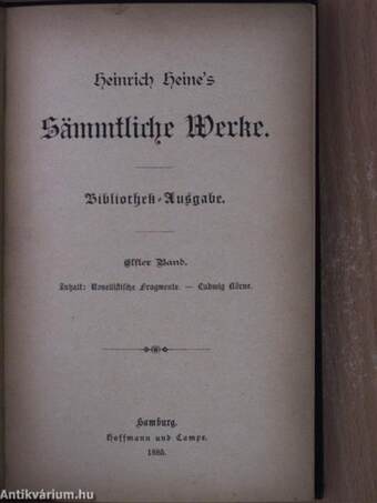 Heinrich Heine's sämmtliche Werke 11. (Gótbetűs)