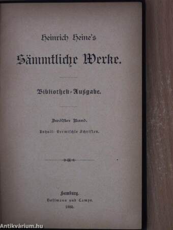 Heinrich Heine's sämmtliche Werke 12. (Gótbetűs)