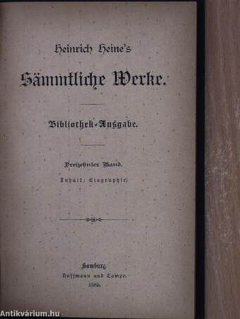 Heinrich Heine's sämmtliche Werke 13. (gótbetűs)