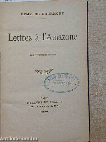 Lettres a l'amazone