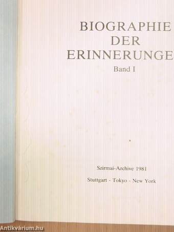 Biographie der Erinnerungen I.