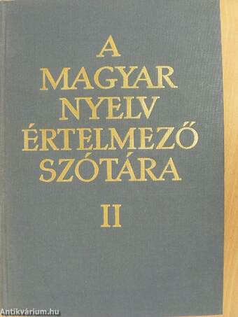 A magyar nyelv értelmező szótára II. (töredék)