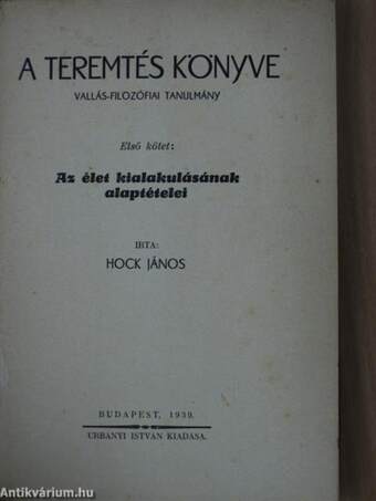 A teremtés könyve I.