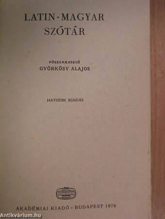 Latin-magyar szótár