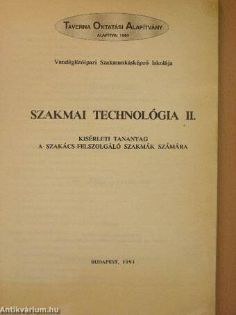 Szakmai technológia II.