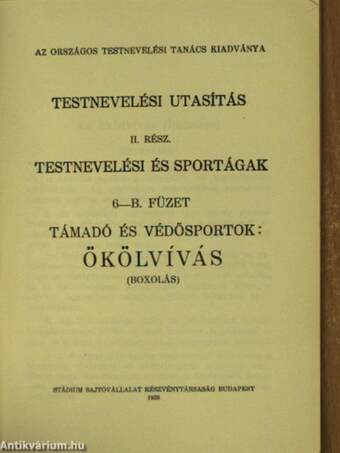 Testnevelési utasítás II. - Testnevelési és sportágak 6-B. füzet