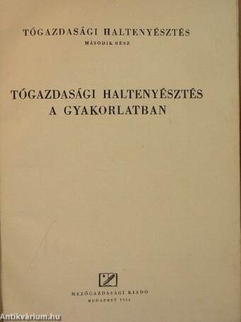 Tógazdasági haltenyésztés II.