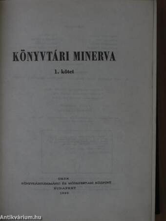 Könyvtári Minerva I-II.