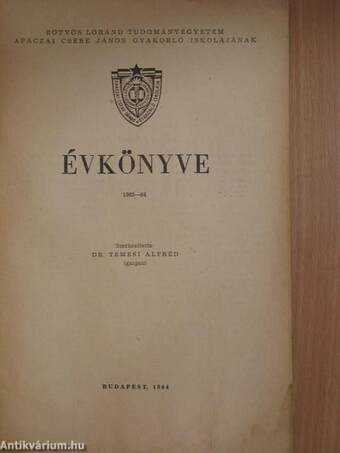 Eötvös Loránd Tudományegyetem Apáczai Csere János Gyakorló Iskolájának Évkönyve 1963-64.