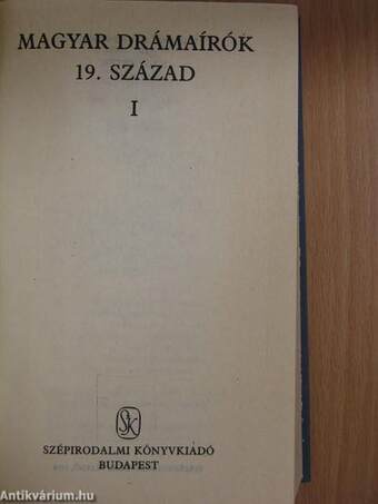 Magyar drámaírók 19. század I. (töredék)