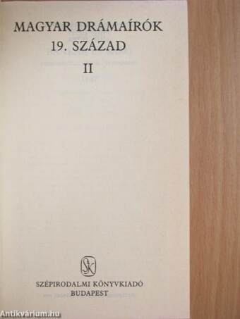 Magyar drámaírók 19. század II. (töredék)